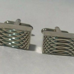 Vintage Dante Diamond Cut Cube Gold Tone Cufflinks